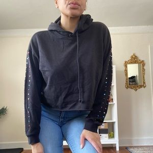 Levi’s Oversized Cropped Jewel Sleeve Hoodie